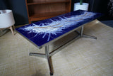 Mid Century Modernist Abstract Tiled Coffee Table Psychedelic 1970s