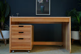 Minimalist Vintage Czechoslovakian Desk – 1970s Modernist Design with Mobile Drawer Unit