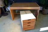 Minimalist Vintage Czechoslovakian Desk – 1970s Modernist Design with Mobile Drawer Unit