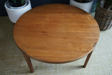Mid-Century Danish Teak Round Coffee Table