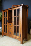 Old Charm Style Solid Oak Dresser Very Heavy Display Cabinet Storage