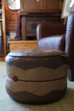 Mid Century Vintage Retro Original Real Leather Pouffe Footstool Footrest Seat