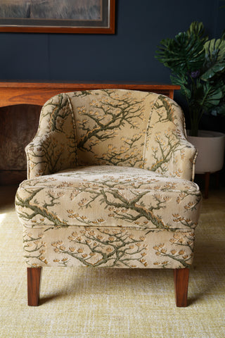 Antique Edwardian Vintage Tub Chair Original Upholstery