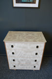 Mid Century Hollywood Regency 1960s Pearlescent Formica Small Chest of Drawers