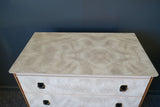 Mid Century Hollywood Regency 1960s Pearlescent Formica Small Chest of Drawers