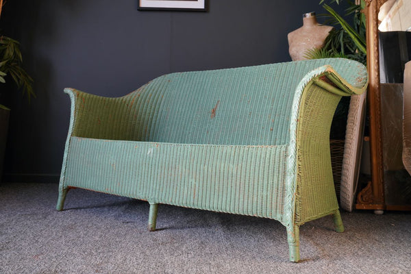 Early to Mid 20th Century Lloyd Loom Lusty Sofa Green without