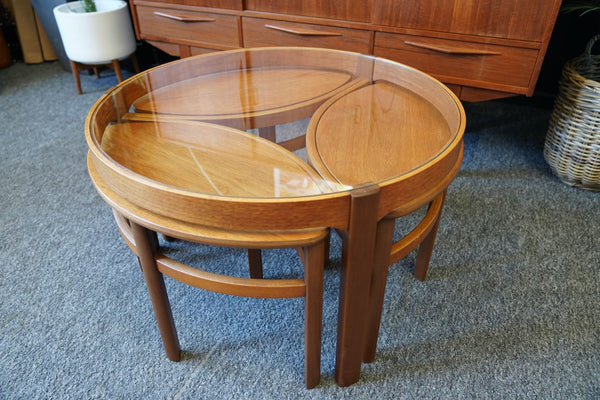 Mid Century Nathan Trinity Circular Nested Coffee Tables with