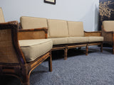 Mid Century Rare Bamboo, Rattan and Cane Three Piece Suite Suberb Quality - erfmann-vintage