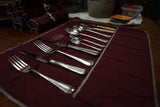 United Cutlers of Sheffield Silverware Set with Fornasetti Presentation Roll – England, Mid-20th Century