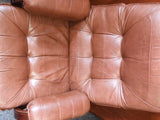 Vintage Unico Danish Teak Leather Recliner Armchair and Ottoman, Mid-Century Modern Design