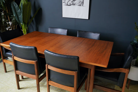 Mid century modern dining on sale set 7 piece