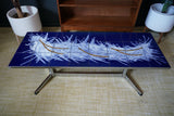 Mid Century Modernist Abstract Tiled Coffee Table Psychedelic 1970s