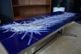Mid Century Modernist Abstract Tiled Coffee Table Psychedelic 1970s