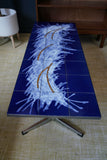 Mid Century Modernist Abstract Tiled Coffee Table Psychedelic 1970s