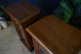 Elegant Pair of Art Deco Oak Bedside Cabinets – Timeless Craftsmanship & Classic Design