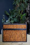 Vintage Bamboo Laundry Basket Storage Blanket Box Trunk Coffee Table
