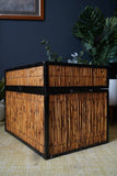 Vintage Bamboo Laundry Basket Storage Blanket Box Trunk Coffee Table