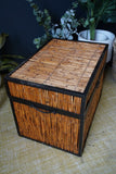 Vintage Bamboo Laundry Basket Storage Blanket Box Trunk Coffee Table