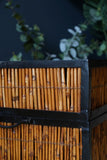 Vintage Bamboo Laundry Basket Storage Blanket Box Trunk Coffee Table