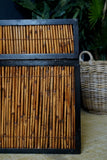 Vintage Bamboo Laundry Basket Storage Blanket Box Trunk Coffee Table