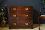 Mid Century Bevan Funnell Reprodux Military Campaign mahogany chest of drawers