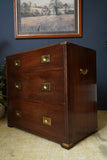 Mid Century Bevan Funnell Reprodux Military Campaign mahogany chest of drawers