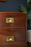 Mid Century Bevan Funnell Reprodux Military Campaign mahogany chest of drawers
