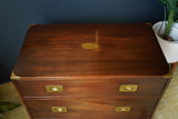 Mid Century Bevan Funnell Reprodux Military Campaign mahogany chest of drawers