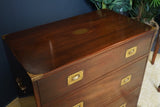 Mid Century Bevan Funnell Reprodux Military Campaign mahogany chest of drawers
