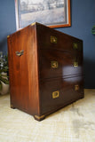 Mid Century Bevan Funnell Reprodux Military Campaign mahogany chest of drawers