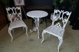 Victorian Cast Iron Garden Table & Two Chairs Brambles of Essex