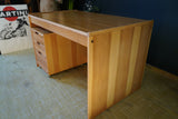 Minimalist Vintage Czechoslovakian Desk – 1970s Modernist Design with Mobile Drawer Unit