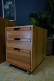Minimalist Vintage Czechoslovakian Desk – 1970s Modernist Design with Mobile Drawer Unit