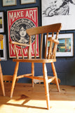 Victorian pine table and Victorian pine chairs 2 carvers 4 single