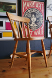 Victorian pine table and Victorian pine chairs 2 carvers 4 single