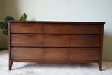 Peppler Furniture Co. 'The Hanover Line' Nine-Drawer Chest in Figured Walnut – Canada, c. 1960s