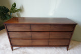 Peppler Furniture Co. 'The Hanover Line' Nine-Drawer Chest in Figured Walnut – Canada, c. 1960s