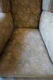 Edwardian Wingback Armchair in Vintage Floral Tapestry – United Kingdom, c.1905