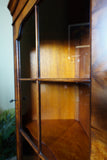 Antique Georgian Style Glazed Corner Cabinet in Figured burr Walnut – United Kingdom, Late 19th / Early 20th Century