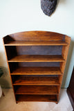 Antique Slim Open Bookcase in Solid Oak – United Kingdom, c.1910