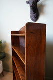 Antique Slim Open Bookcase in Solid Oak – United Kingdom, c.1910