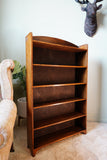 Antique Slim Open Bookcase in Solid Oak – United Kingdom, c.1910