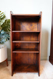 Narrow Shelving Unit in Dark Oak – United Kingdom, Mid-20th Century
