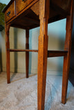 Edwardian Side Table with Burr Drawers in Solid Oak – United Kingdom, Edwardian Era (c. 1900-1910)