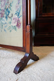 Floral Tapestry Fire Screen in Solid Mahogany – United Kingdom, Edwardian Era