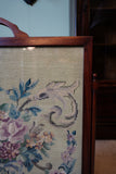 Floral Tapestry Fire Screen in Solid Mahogany – United Kingdom, Edwardian Era