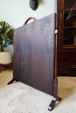 Floral Tapestry Fire Screen in Solid Mahogany – United Kingdom, Edwardian Era