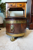 Antique Georgian Brass Bound Mahogany Wine Cooler – England, Late 19th Century