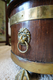 Antique Georgian Brass Bound Mahogany Wine Cooler – England, Late 19th Century
