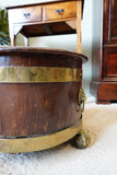Antique Georgian Brass Bound Mahogany Wine Cooler – England, Late 19th Century
